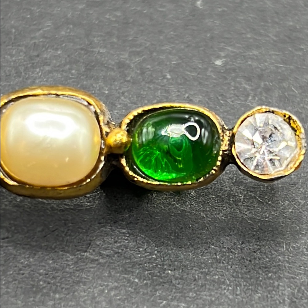 RARE COLOR Chanel 1985 gripoix glass brooch - Picture 7 of 11